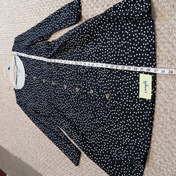 Nine.Eight Women's Button-Down Skater Mini Spring Summer Dress black with dots - Picture 9 of 15